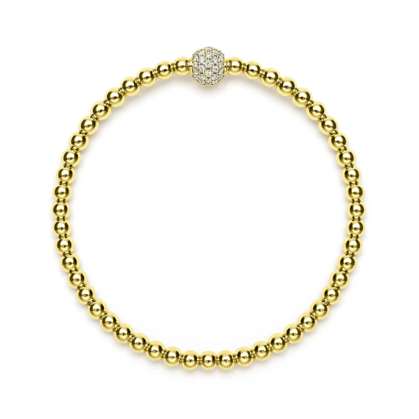 Lagos 18K Gold & Diamond Bead Bracelet - 05-10401-DD7
