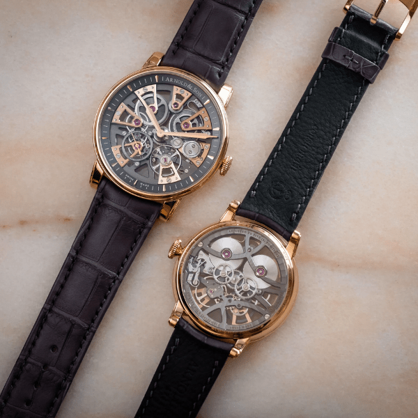 Arnold & Son Chronometry Nebula 38 Red Gold Leather Strap - 1NEBR.A03A.C181A