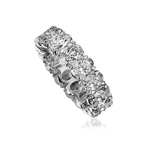 Christopher Designs 18K White Gold 4.91ctw L'Amour Oval Diamond Eternity Band - L129-0-LOV500