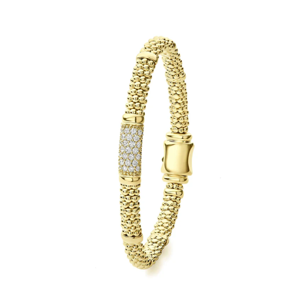 Lagos 18K Gold Diamond 9mm Bracelet - 05-10330-DDM