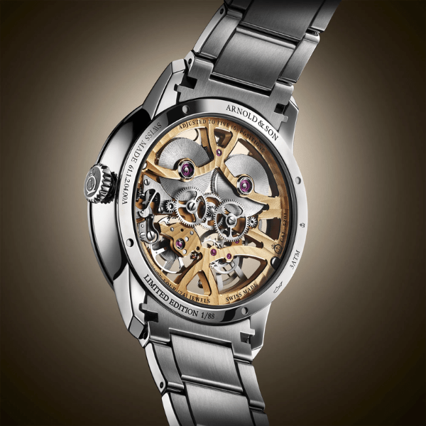 Arnold & Son Chronometry Nebula 40 Steel Gold Dial Bracelet - 1NEGS.H01A.S135D