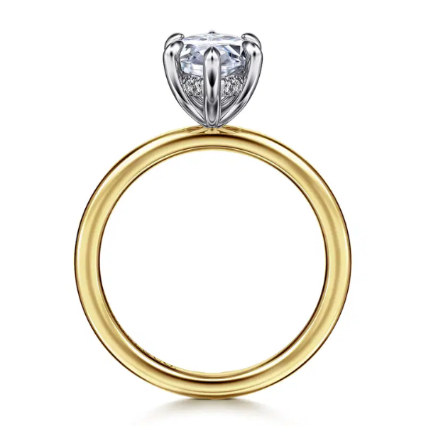 Gabriel & Co 14k Yellow Gold Marquise Hidden Halo Diamond Engagement Ring - ER15972M8M44JJ
