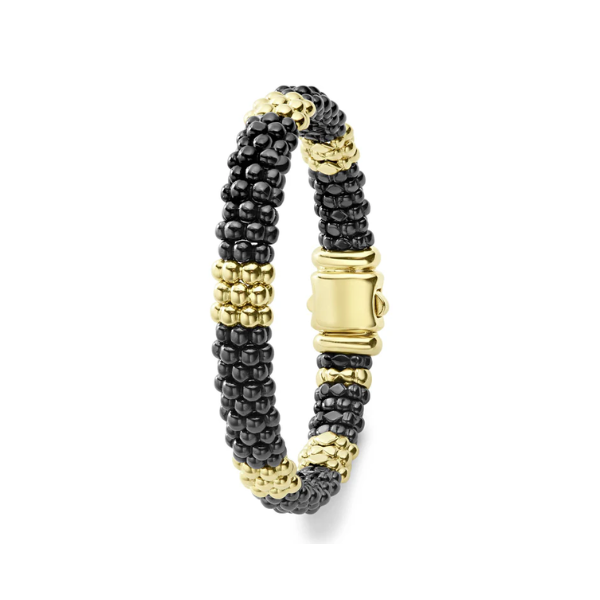 Lagos 18K Gold Station Ceramic Beaded Bracelet - 05-10277-CBM