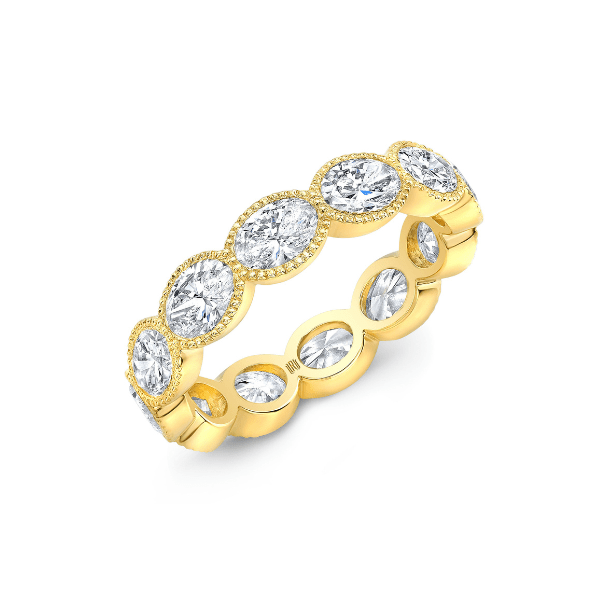 Rahaminov 18K Yellow Gold 2.35ctw Oval Diamond East-West Band - EB-1975