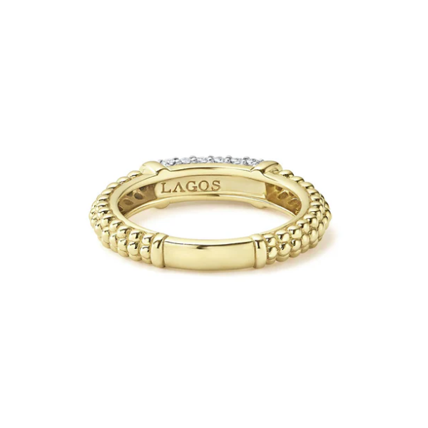 Lagos 18K Gold Caviar Diamond Stacking Ring - 02-10245-DD7