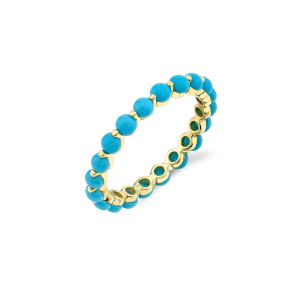Sloane Street 18K Yellow Gold Turquoise Eternity Band- SS-R013-TQ-Y-7