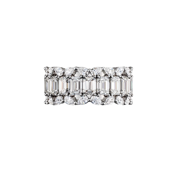 Tacori 18K White Gold 3.80ctw Emerald & Pear Mosaic RoyalT Band - HT2695712W