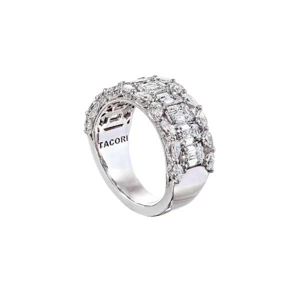 Tacori 18K White Gold 3.80ctw Emerald & Pear Mosaic RoyalT Band - HT2695712W