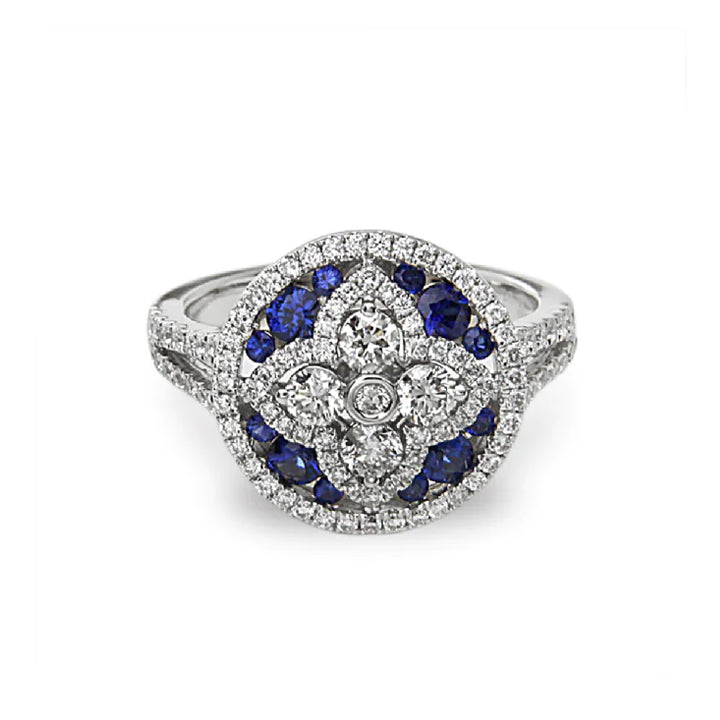 Charles Krypell 18k White Gold Precious Pastel Blue Sapphire & Diamond Fashion Ring - 3-M346-WS