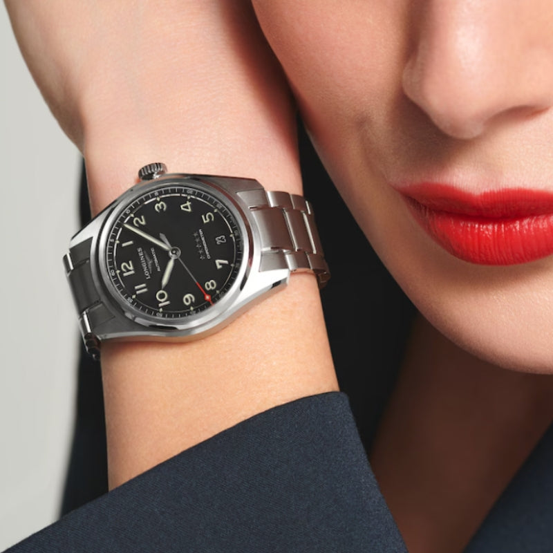 Longines Spirit Stainless Steel Black Dial 37mm - L3.410.4.53.6