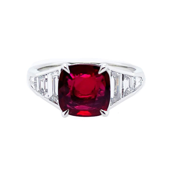 Bayco Platinum 2.14ct Mozambique Ruby & Diamond Ring - AMG4616R