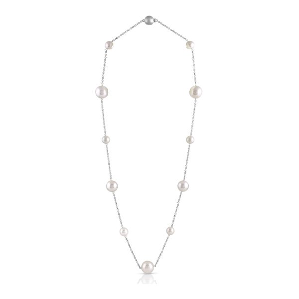 Baggins 14k White Gold Round South Sea Pearl Chain Necklace - BNRP-429-20