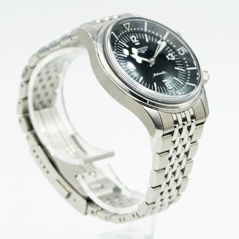 SOLD - 2/12/24 - Longines Legend Diver Stainless Steel Black Dial 39mm B&P L37644506