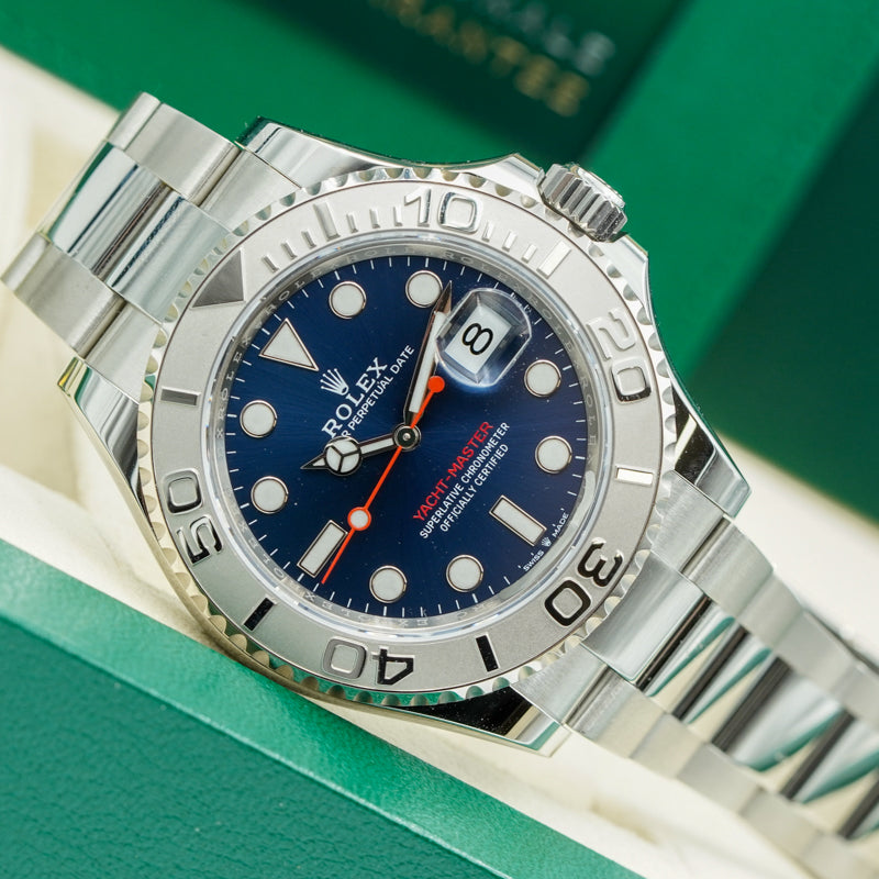 SOLD - 12/15/23 - Rolex Yacht-Master Blue Dial 126622 Platinum Bezel 40mm B&P '23