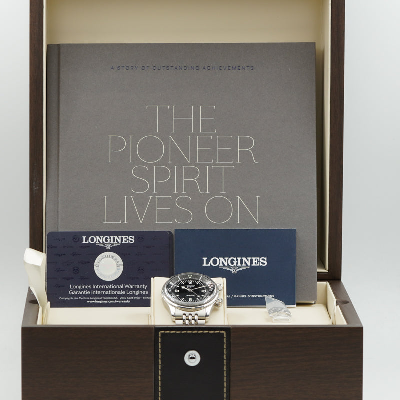 SOLD - 2/12/24 - Longines Legend Diver Stainless Steel Black Dial 39mm B&P L37644506