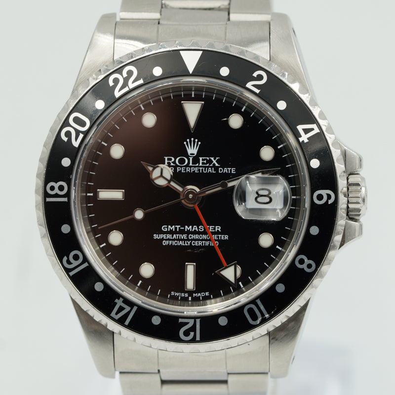 SOLD - 5/3/24 - Rolex GMT Master 16700 Stainless Steel Black Dial 40mm Circa 1997