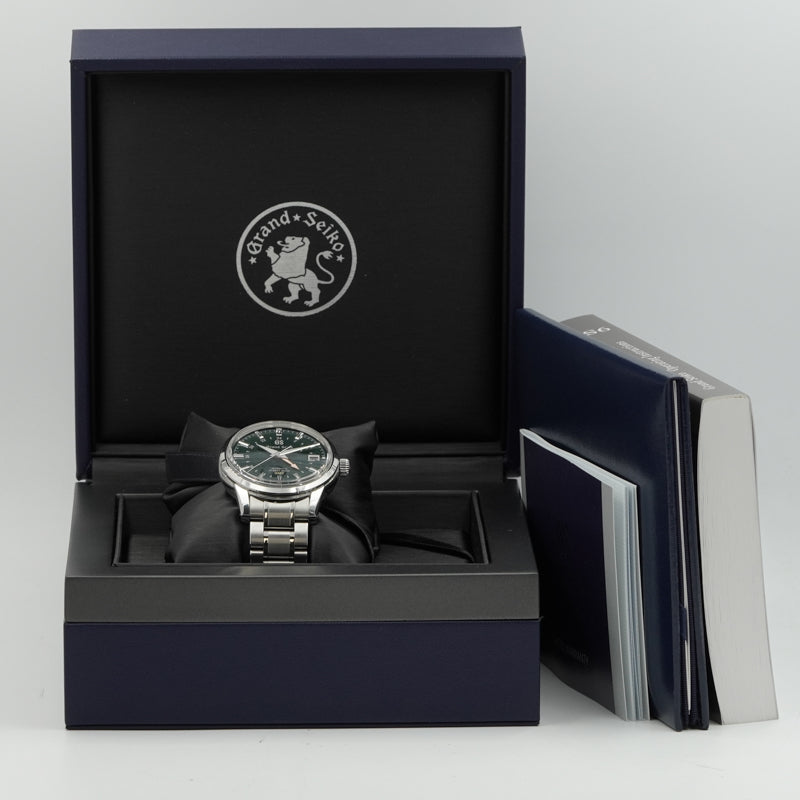 SOLD - 4/17/25 - Grand Seiko SBGJ251 Green Dial Hi-Beat GMT B&P 2021