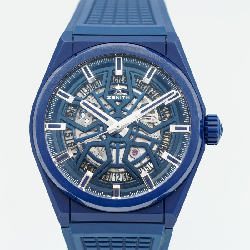 SOLD - 2/12/24 - Zenith Defy Classic Blue Ceramic 49.9003.670 Skeleton Dial 41mm 2021