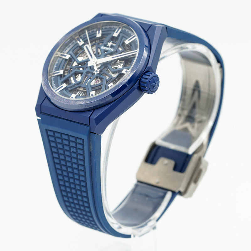 SOLD - 2/12/24 - Zenith Defy Classic Blue Ceramic 49.9003.670 Skeleton Dial 41mm 2021