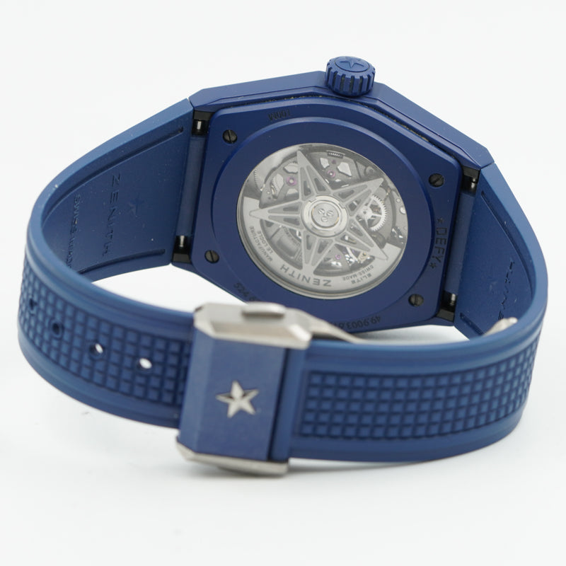 SOLD - 2/12/24 - Zenith Defy Classic Blue Ceramic 49.9003.670 Skeleton Dial 41mm 2021