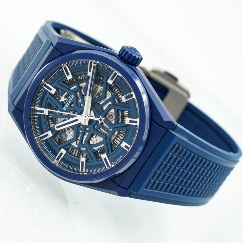 SOLD - 2/12/24 - Zenith Defy Classic Blue Ceramic 49.9003.670 Skeleton Dial 41mm 2021