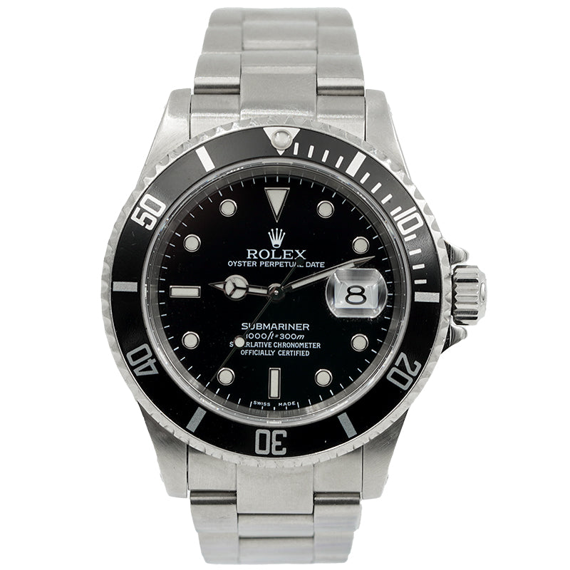 SOLD - 02/02/24 - Rolex Submariner 16610 Stainless Steel Black Dial B&P 2002