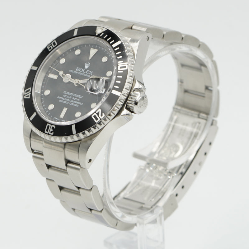 SOLD - 02/02/24 - Rolex Submariner 16610 Stainless Steel Black Dial B&P 2002