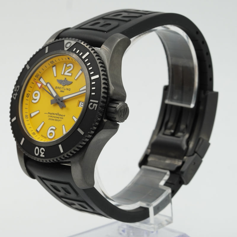 SOLD - 3/4/24 - Breitling Superocean 46mm Black Steel Yellow Dial M17368D71I1S1 B&P 2022