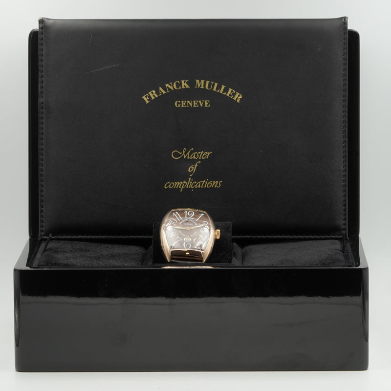 SOLD - 3/7/24 - Franck Muller Casablanca Curvex 18K Rose Gold Brown Dial 880 SC DT 2016 B&P