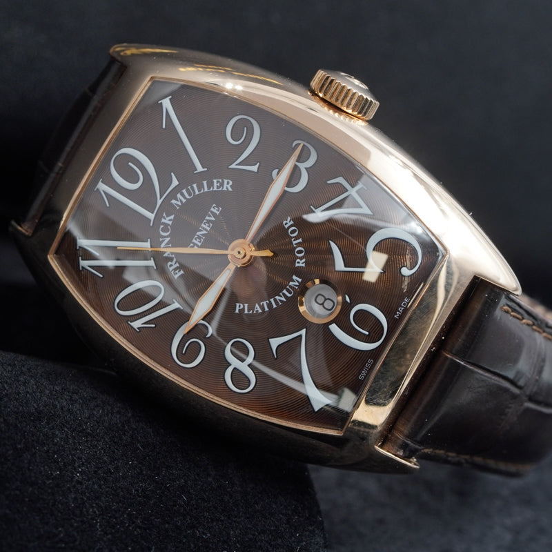 SOLD - 3/7/24 - Franck Muller Casablanca Curvex 18K Rose Gold Brown Dial 880 SC DT 2016 B&P