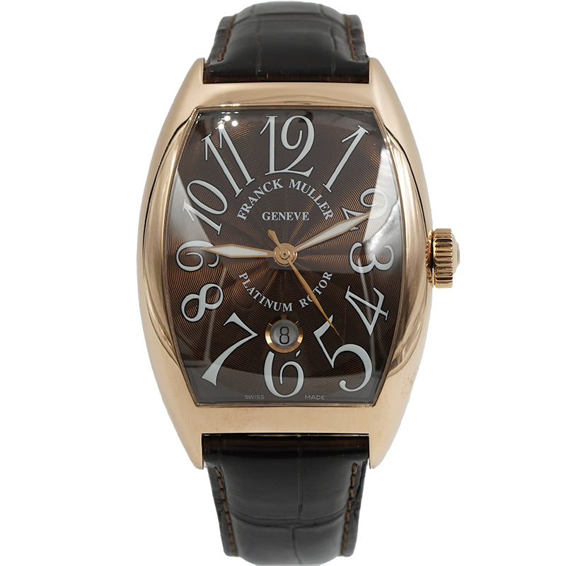 SOLD - 3/7/24 - Franck Muller Casablanca Curvex 18K Rose Gold Brown Dial 880 SC DT 2016 B&P