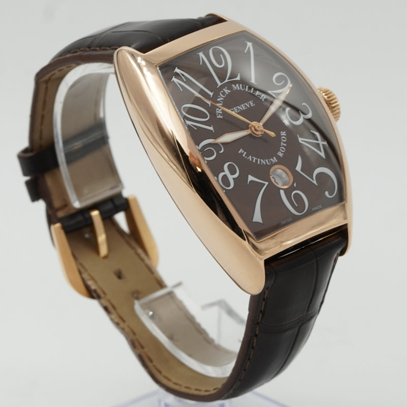 SOLD - 3/7/24 - Franck Muller Casablanca Curvex 18K Rose Gold Brown Dial 880 SC DT 2016 B&P