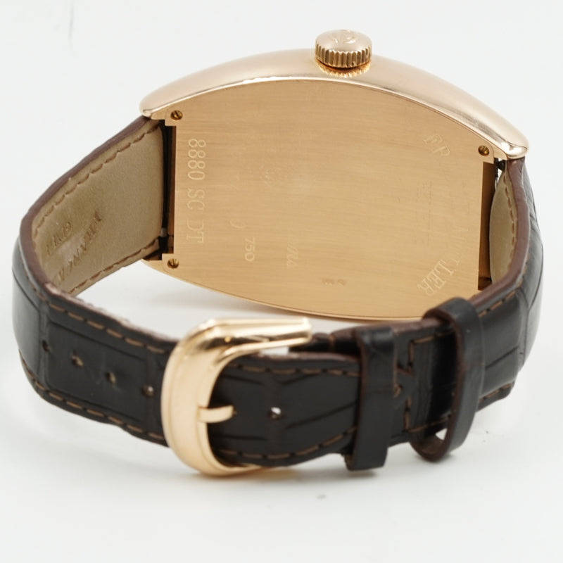 SOLD - 3/7/24 - Franck Muller Casablanca Curvex 18K Rose Gold Brown Dial 880 SC DT 2016 B&P