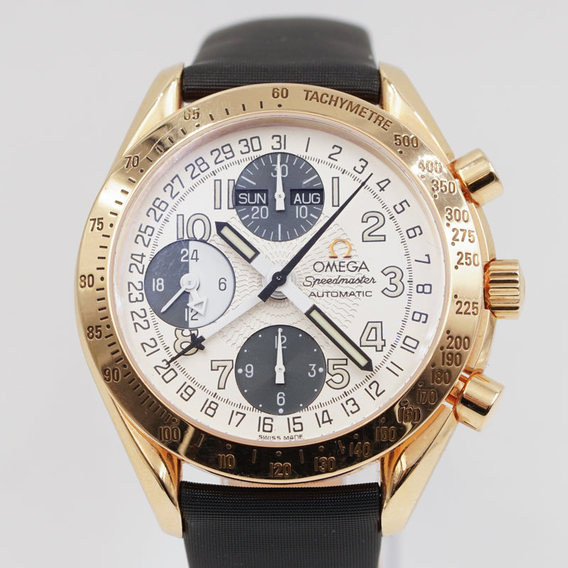 SOLD - 7/10/24 - Omega Triple Date Speedmaster 18K Rose Gold 36233321