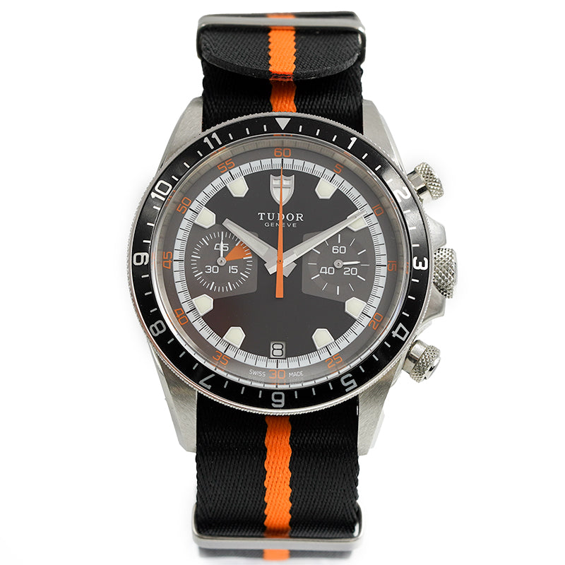 SOLD - 2/28/24 - Tudor Heritage Chronograph 70330N GMT 42m Strap & Bracelet 2019