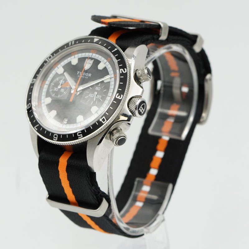 SOLD - 2/28/24 - Tudor Heritage Chronograph 70330N GMT 42m Strap & Bracelet 2019