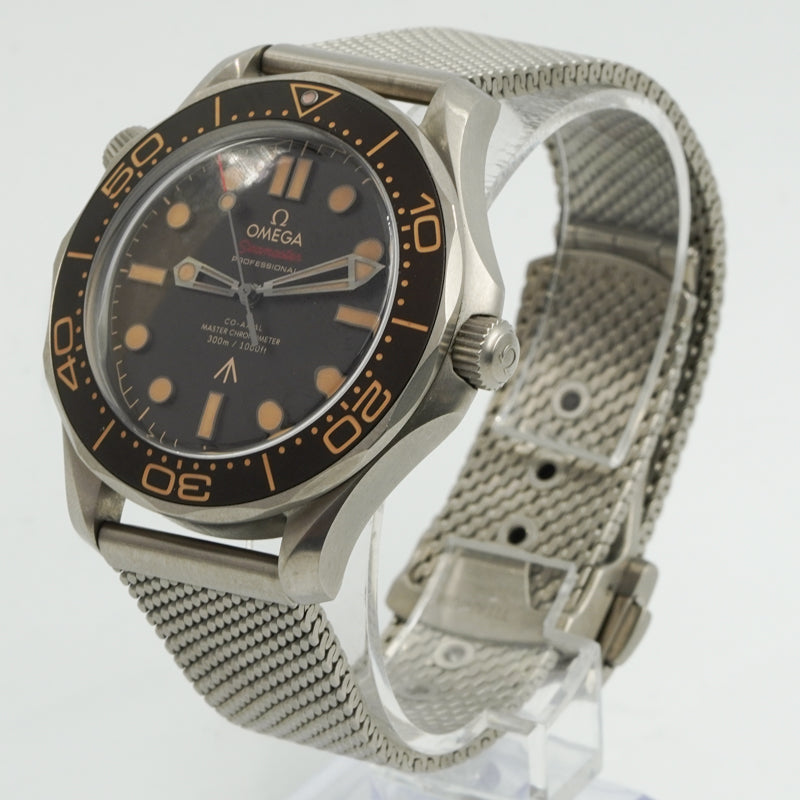 SOLD - 12/28/23 - Omega Seamaster James Bond 007 Titanium 210.90.42.20.01.001 Bracelet 2021 B&P