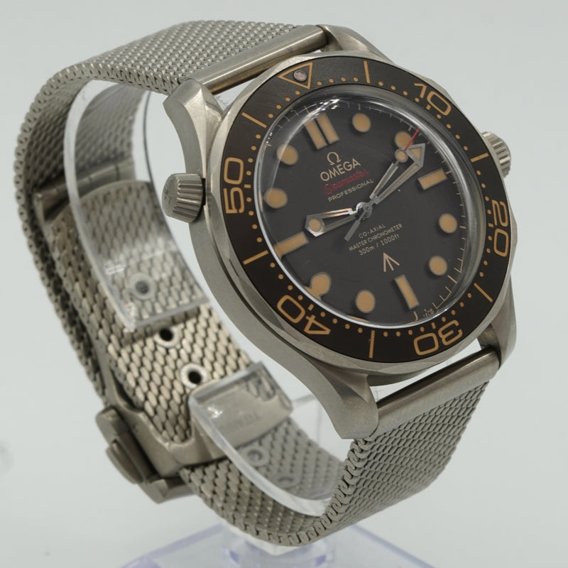 SOLD - 12/28/23 - Omega Seamaster James Bond 007 Titanium 210.90.42.20.01.001 Bracelet 2021 B&P