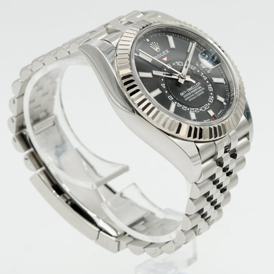 SOLD - 1/25/24 - Rolex Sky-Dweller 326934 Stainless Steel Jubilee & Fluted Bezel B&P 2023