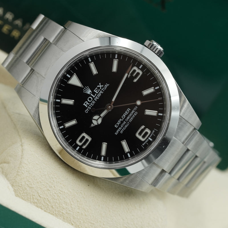 SOLD - 9/11/24 - Rolex Explorer I Mark II 39mm Stainless Steel B&P 2018