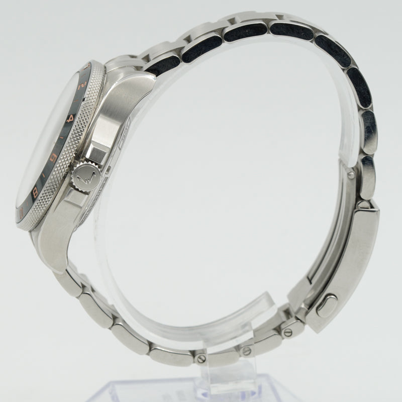 SOLD - 2/21/24 - Norqain Neverest Glacier GMT NN1100SC3CG Grey & Gold 41mm Steel B&P 2023