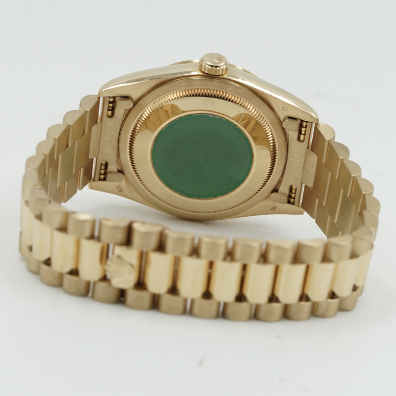 SOLD - 1/25/25 - Rolex President Day-Date 18238 18k Yellow Gold Diamond Markers Circa 1996 w. Box