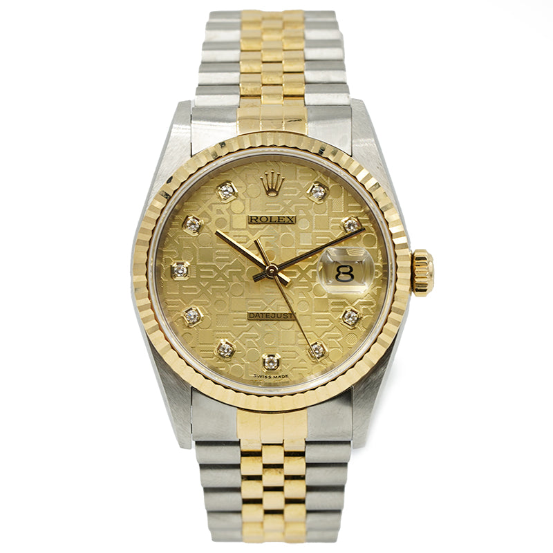 SOLD - 2/27/24 - Rolex Datejust 36mm 16233 Jubilee Two Tone Bracelet Fluted Circa 2000 w Papers