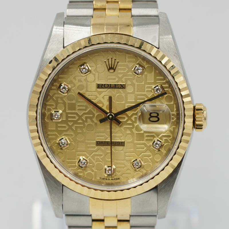 SOLD - 2/27/24 - Rolex Datejust 36mm 16233 Jubilee Two Tone Bracelet Fluted Circa 2000 w Papers
