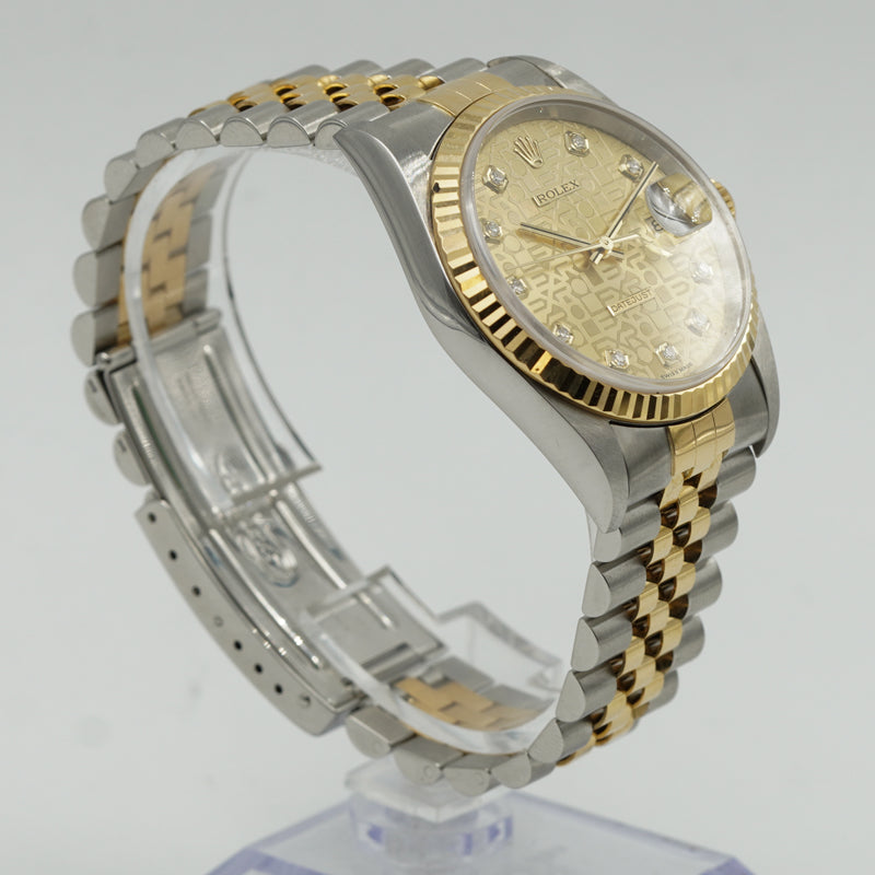 SOLD - 2/27/24 - Rolex Datejust 36mm 16233 Jubilee Two Tone Bracelet Fluted Circa 2000 w Papers