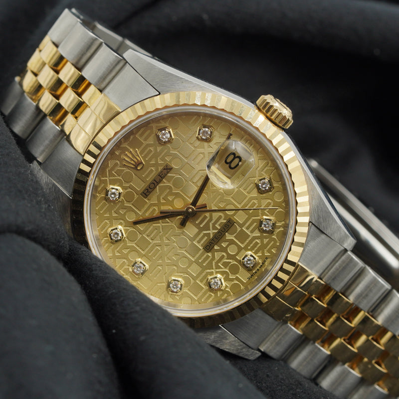 SOLD - 2/27/24 - Rolex Datejust 36mm 16233 Jubilee Two Tone Bracelet Fluted Circa 2000 w Papers