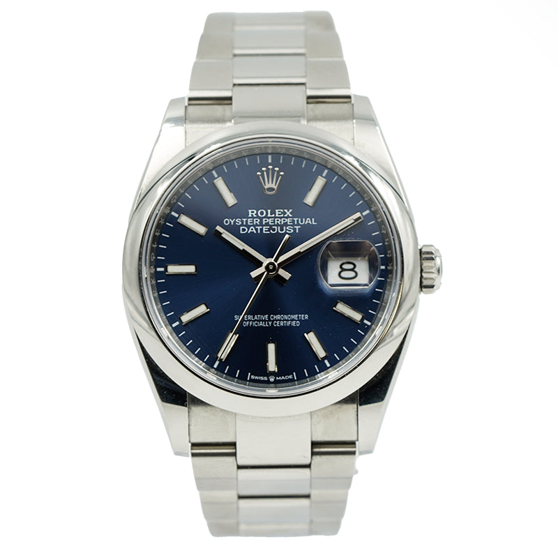 SOLD - 2/23/24 - Rolex Datejust 126200 36mm Stainless Steel Blue Dial B&P 2023