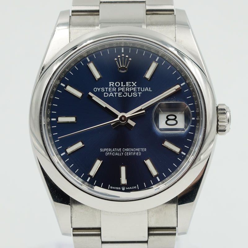 SOLD - 2/23/24 - Rolex Datejust 126200 36mm Stainless Steel Blue Dial B&P 2023