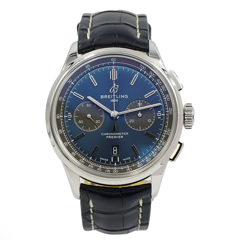 SOLD -3/01/24 - Breitling Premier B01 Chronograph 42mm Blue Dial AB0118A61C1P1 B&P Circa 2022