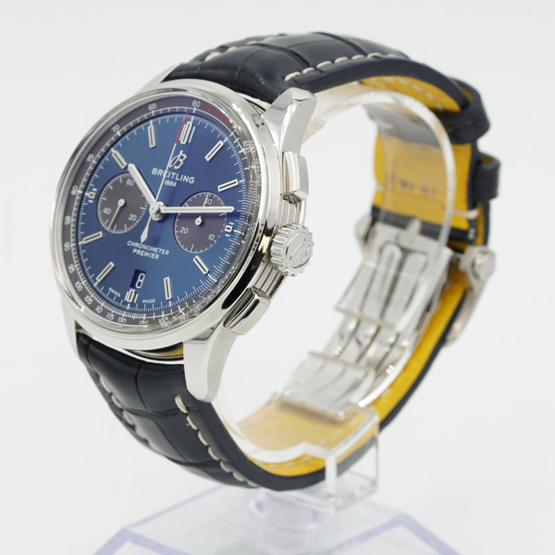 SOLD -3/01/24 - Breitling Premier B01 Chronograph 42mm Blue Dial AB0118A61C1P1 B&P Circa 2022